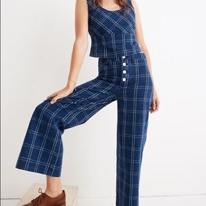 Madewell Emmett wide leg crop button up pants 27
